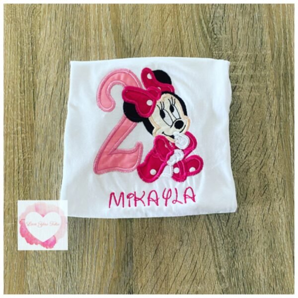 Embroidered Mouse-girl (pink) design - Image 2
