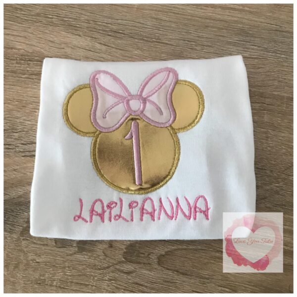 Embroidered Mouse-girl  head (gold) design