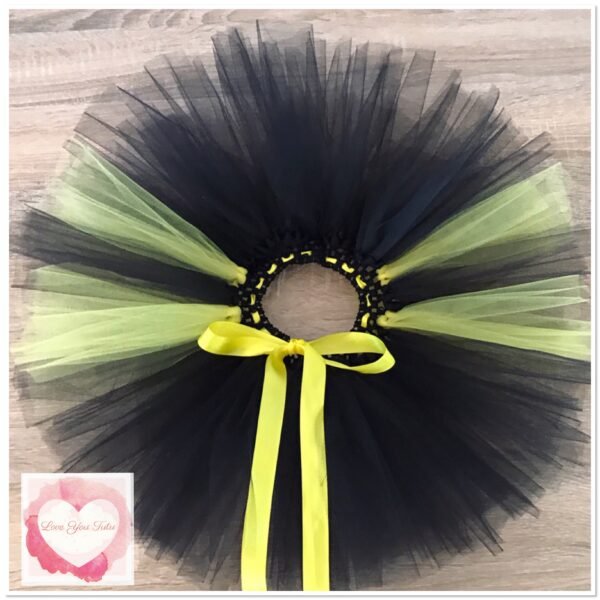 Black with yellow strips short Tutu skirt