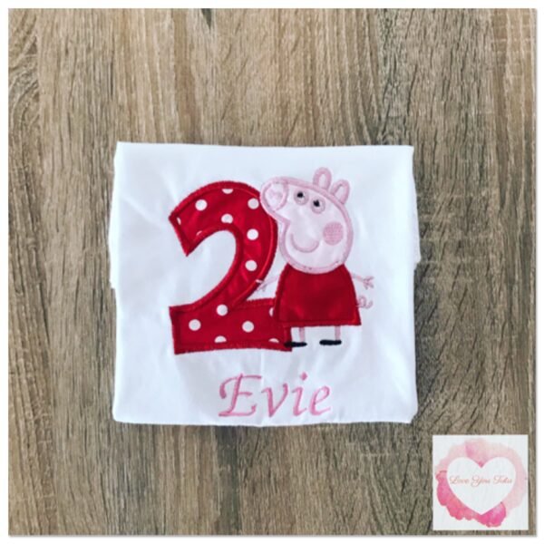 Embroidered Pig numbered design