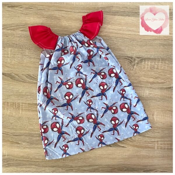 Spider girl flutter sleeve dress size 3- ready to ship