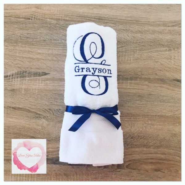 Embroidered split monogrammed towel - Image 10