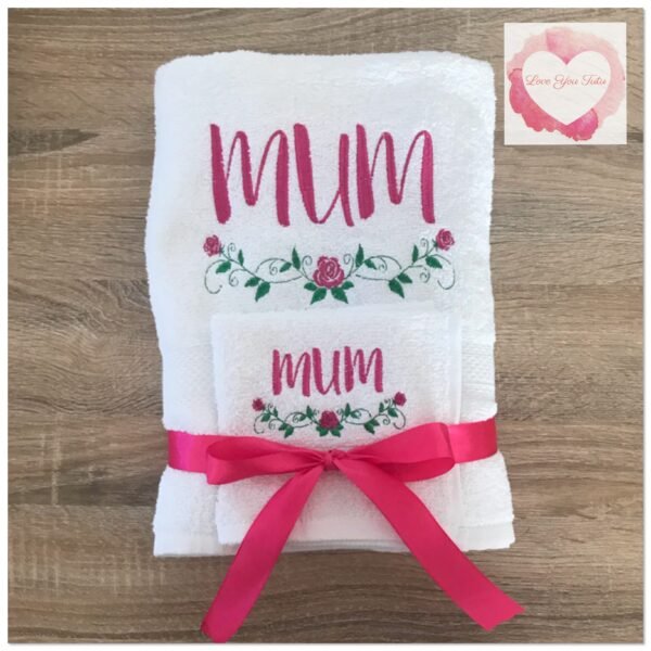 Embroidered personalised Mum towel set - Image 12
